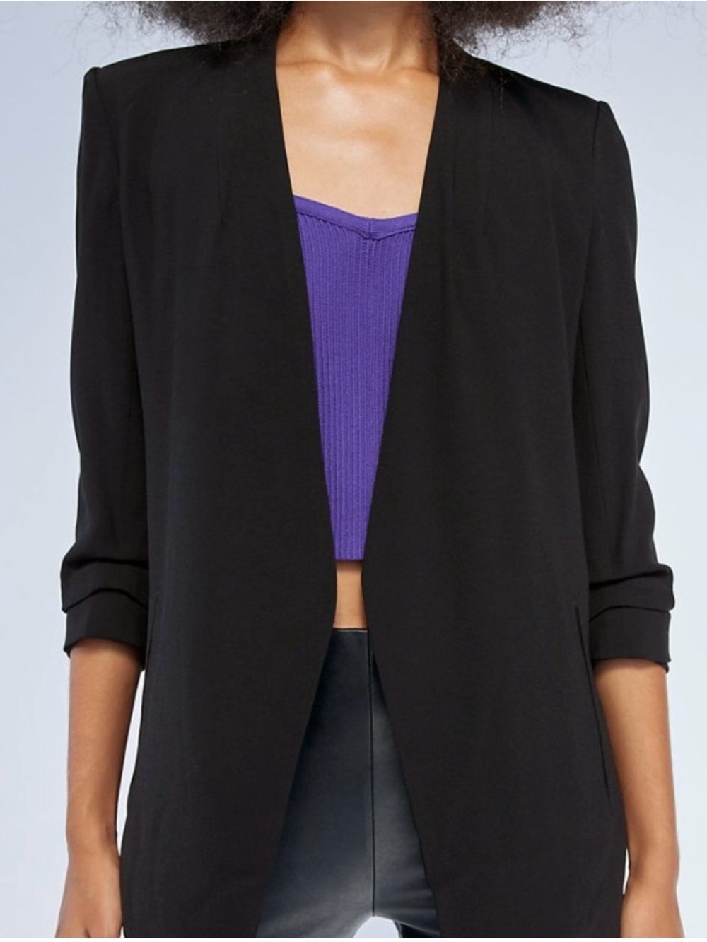 Aritzia Babaton Power Hip Open Front Blazer Black Size 4